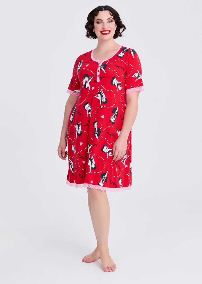 Modal Betty Boop Lace Nightie, , hi-res
