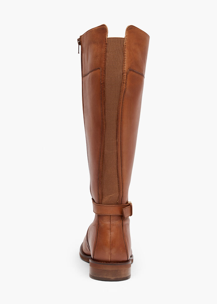 Leather Buckle Knee Boot, , hi-res