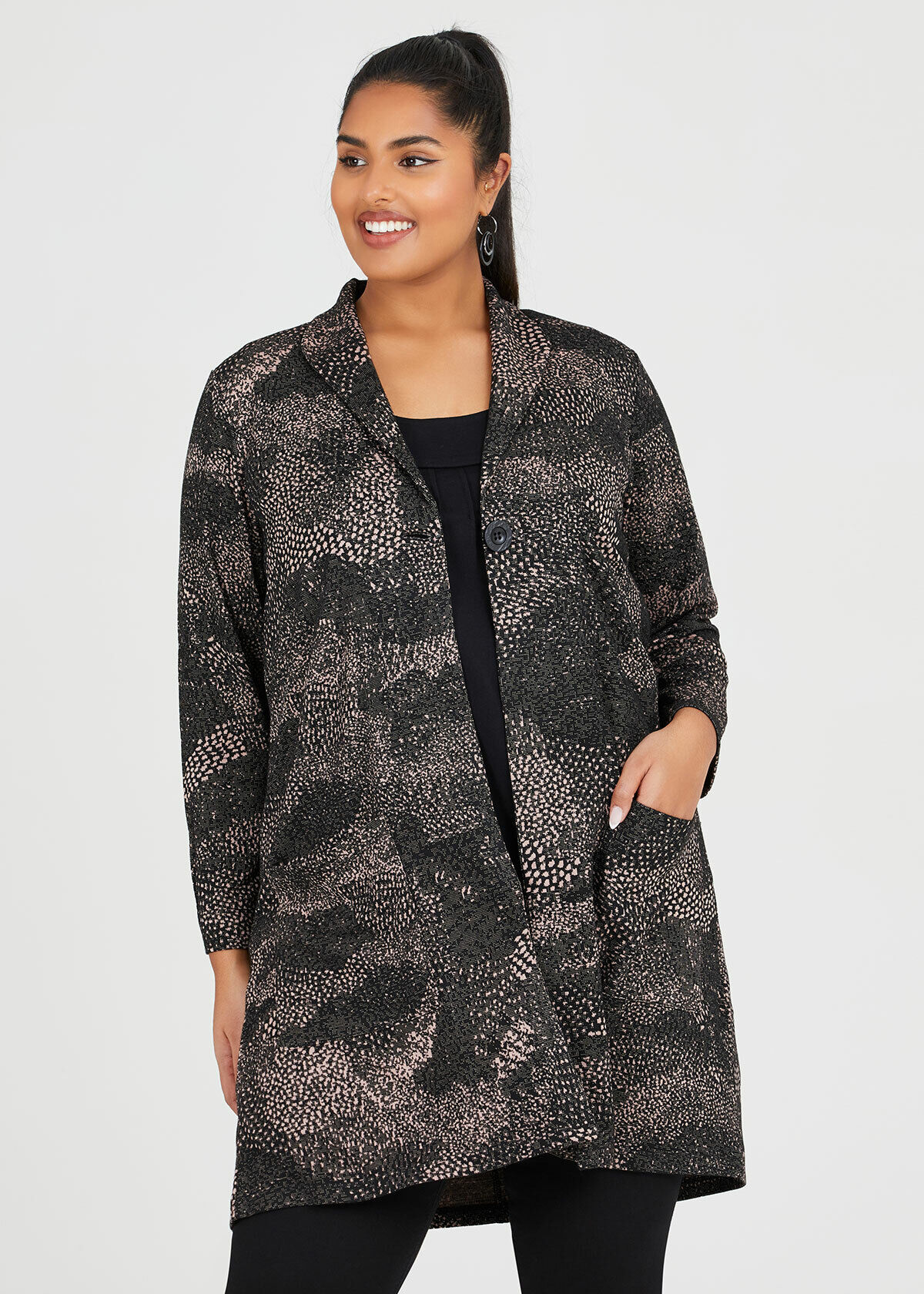 plus size knit coat