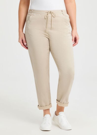 Plus Size Lyocell Blend Washed Chino