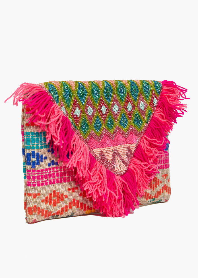 Bright Fringed Clutch, , hi-res