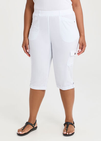 Plus Size Castaway Rib Cargo Crop Pant