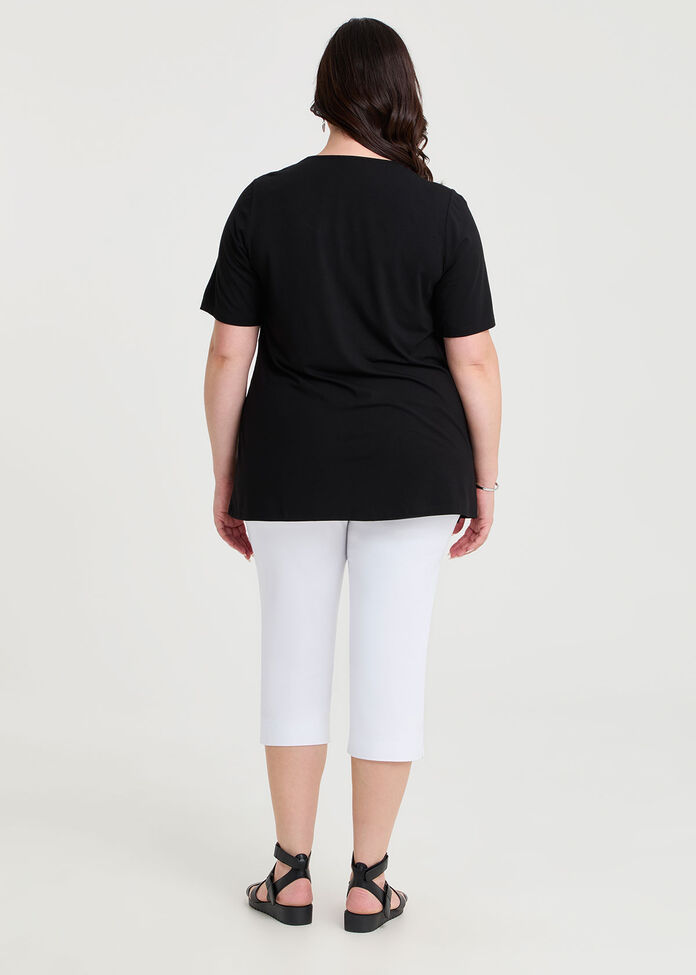 Chevron Lace Natural Spliced Tunic, BLACK/MULTI, hi-res