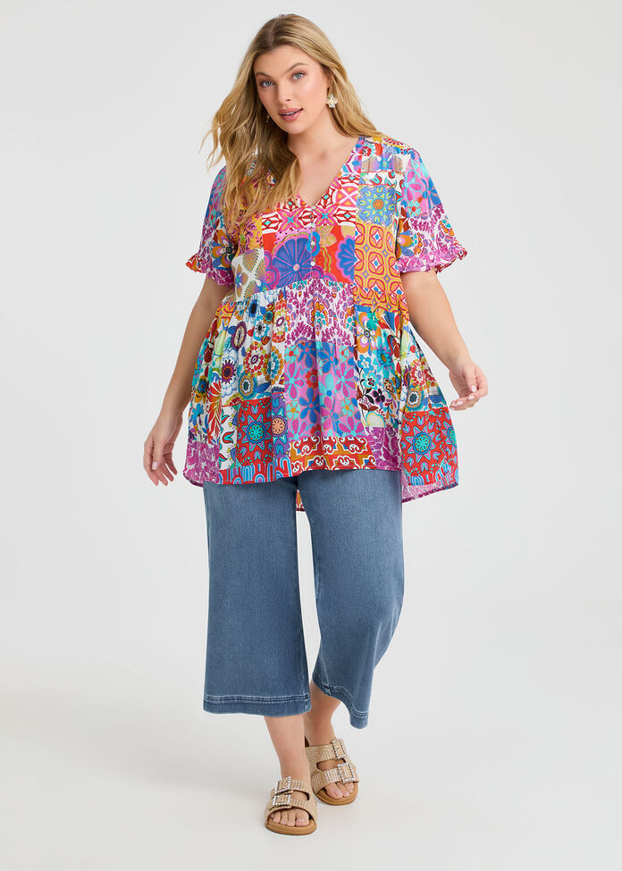 The Travel Wide Leg Crop Jean, , hi-res