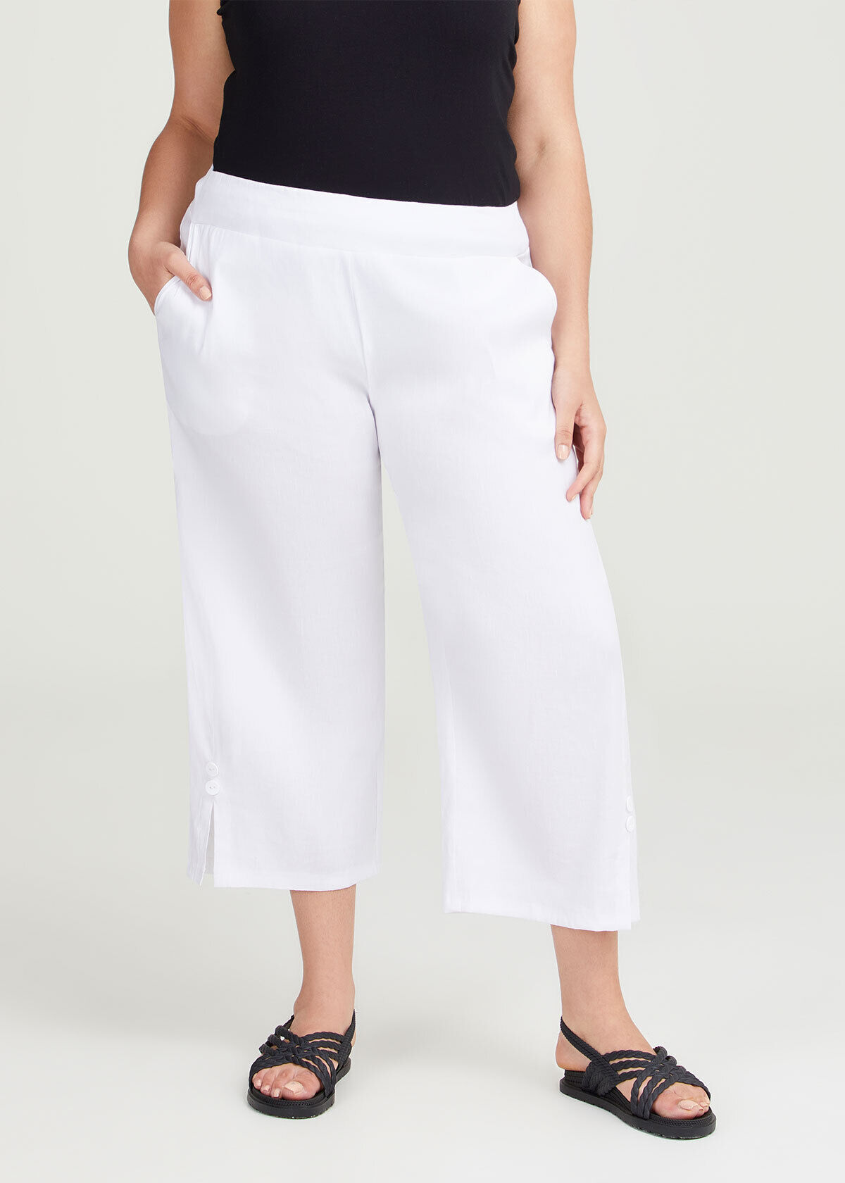 Plus Size Women s Crop Capri Trousers Shorter Length Taking