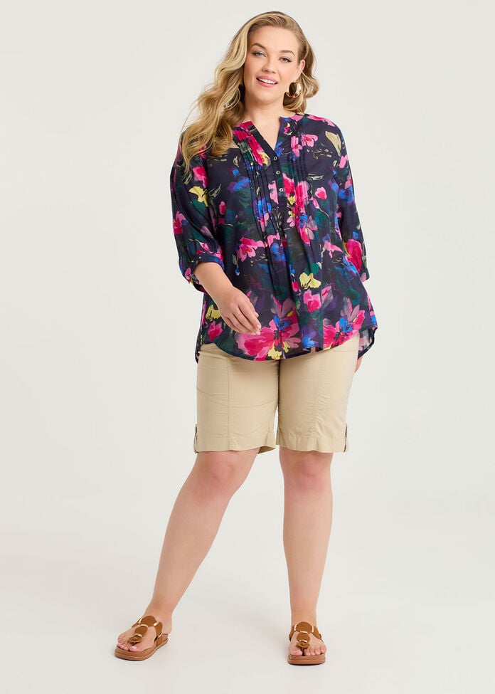 Cotton Bloomfield Pintuck Top, , hi-res