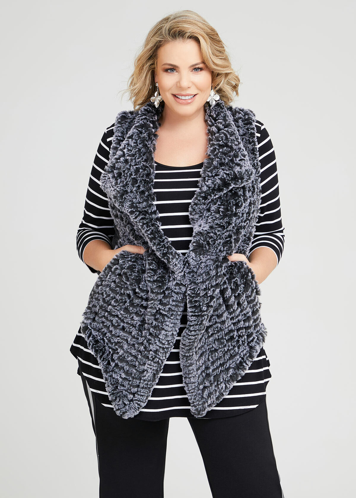 Faux vest plus size sales
