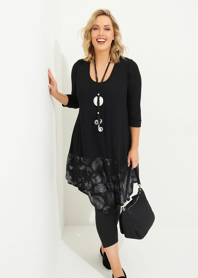 Shop Plus Size Reflection Natural Tunic in Black | Taking Shape AU