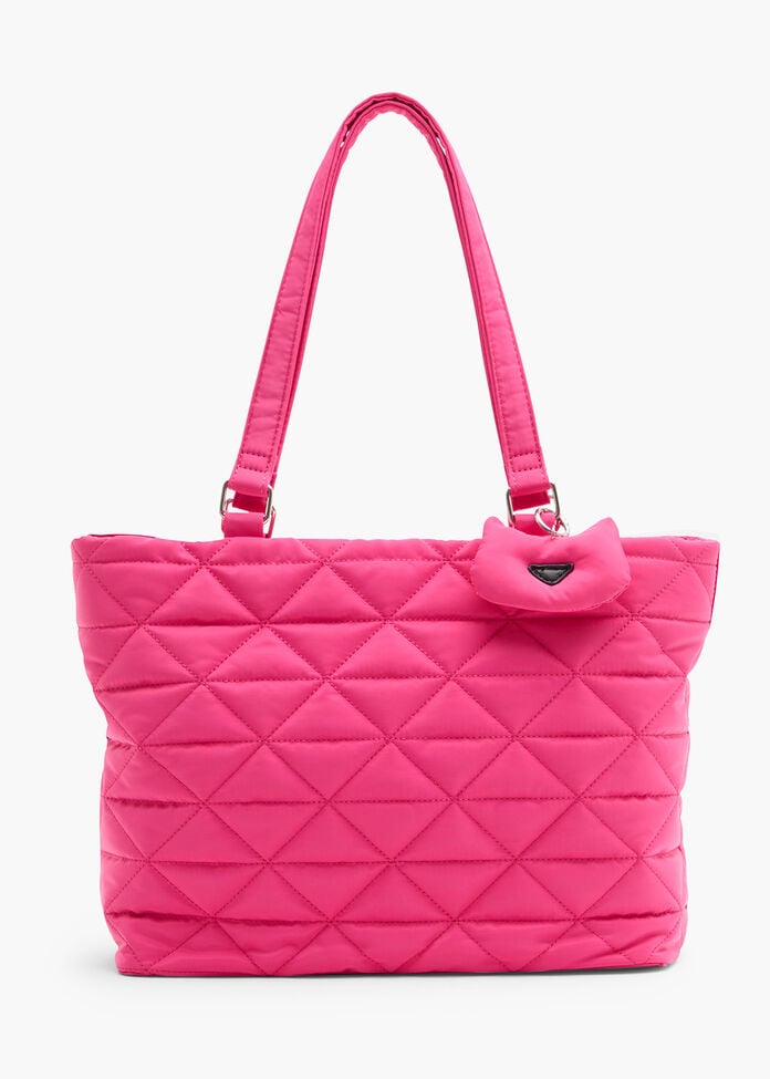 Puffy Quilted Tote Bag, , hi-res