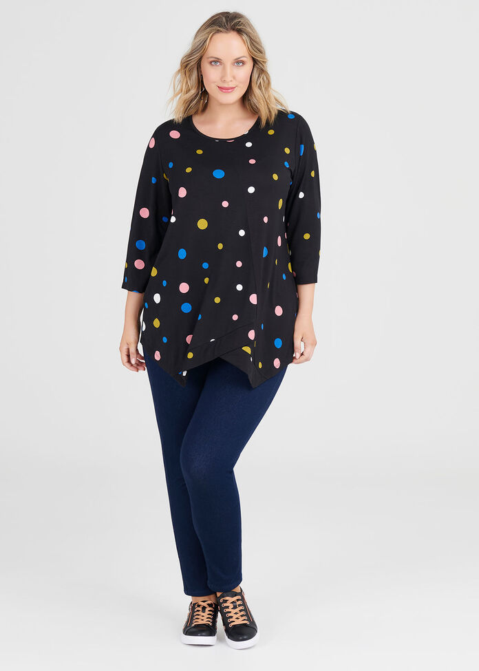 Bamboo Angled Dots Top, , hi-res