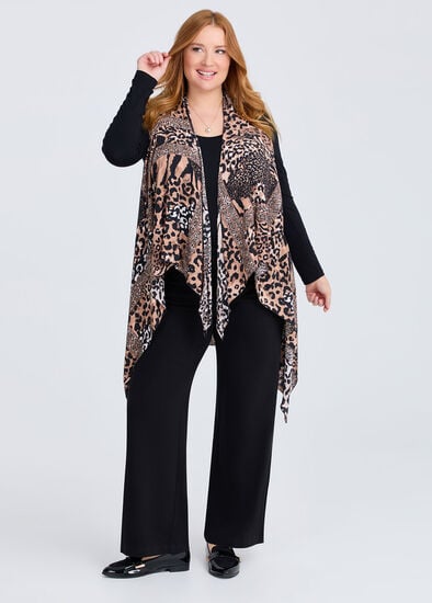 Plus Size Animal Print Vest
