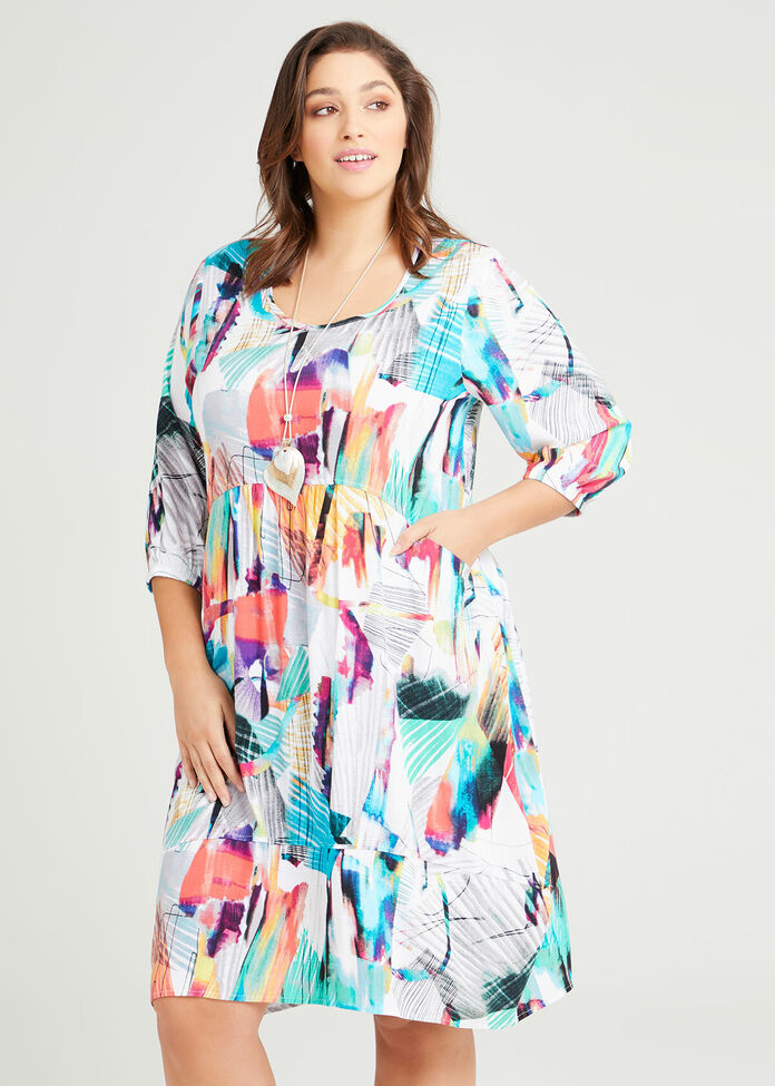 Shop Spring Twist Natural Dress in Print, Sizes 12-30 | Taking Shape AU