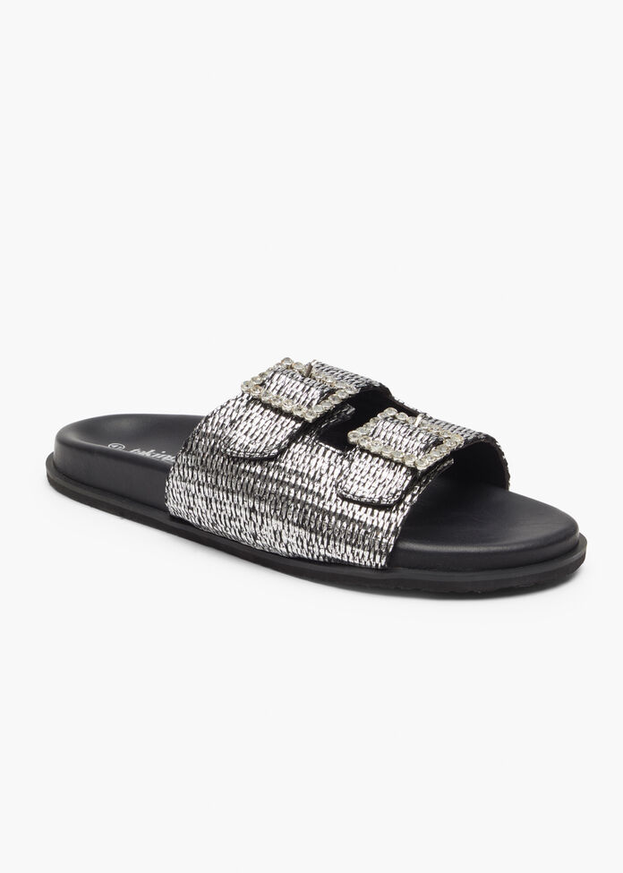 Raffia Slide Sandal, , hi-res