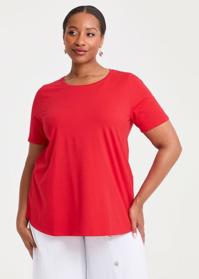 Plus Size Good Earth Australian Cotton Crew Neck T-shirt