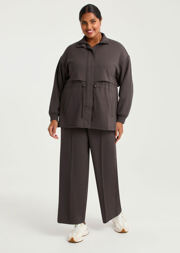 Luxe Touch Drawstring Zip Jacket, , hi-res