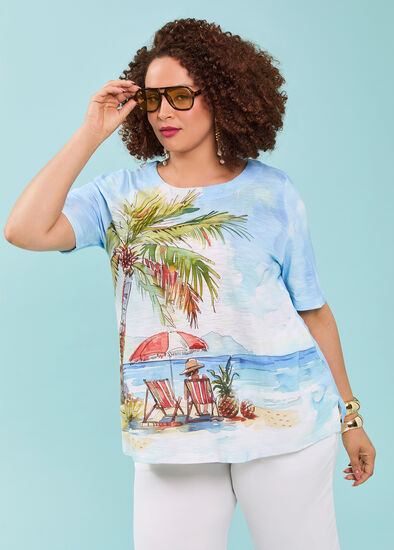 Plus Size Cotton Slub Vacay Top
