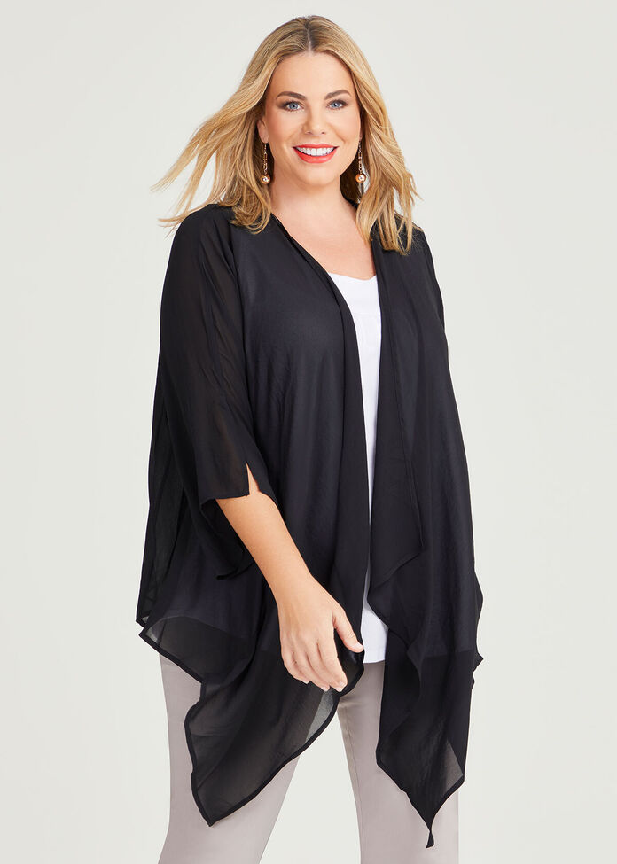 Shop Plus Size Alex Split Sleeve Shrug in Black | Taking Shape AU