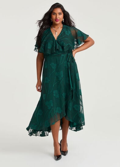 Plus Size Livia Floral Jacquard Wrap Dress