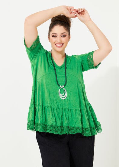 Plus Size Ivy Bamboo & Lace Crush Top