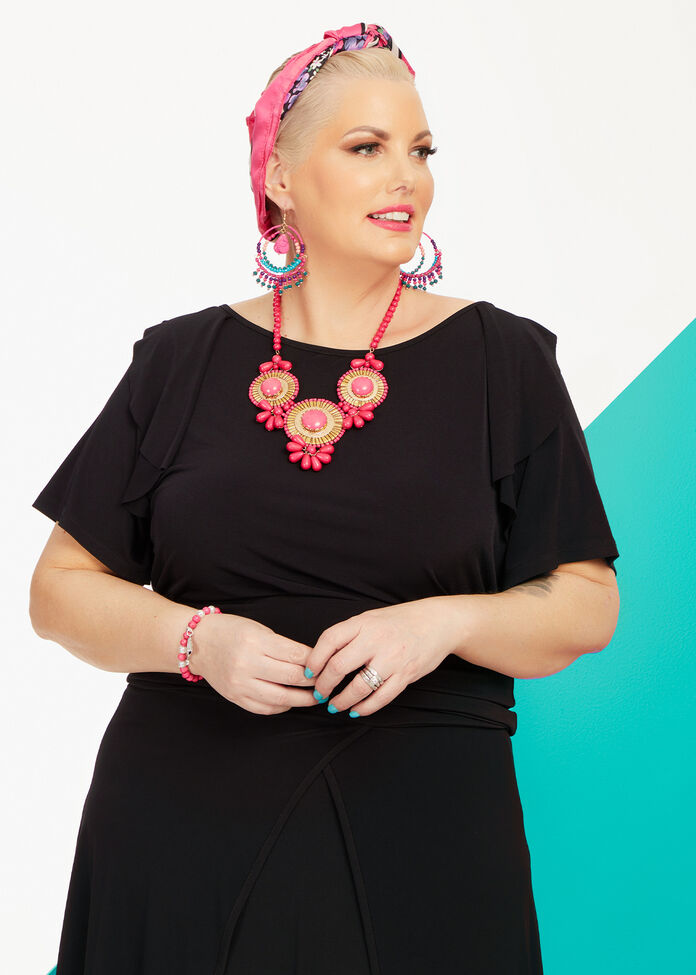 Luna Ruffle Sleeve Top, , hi-res