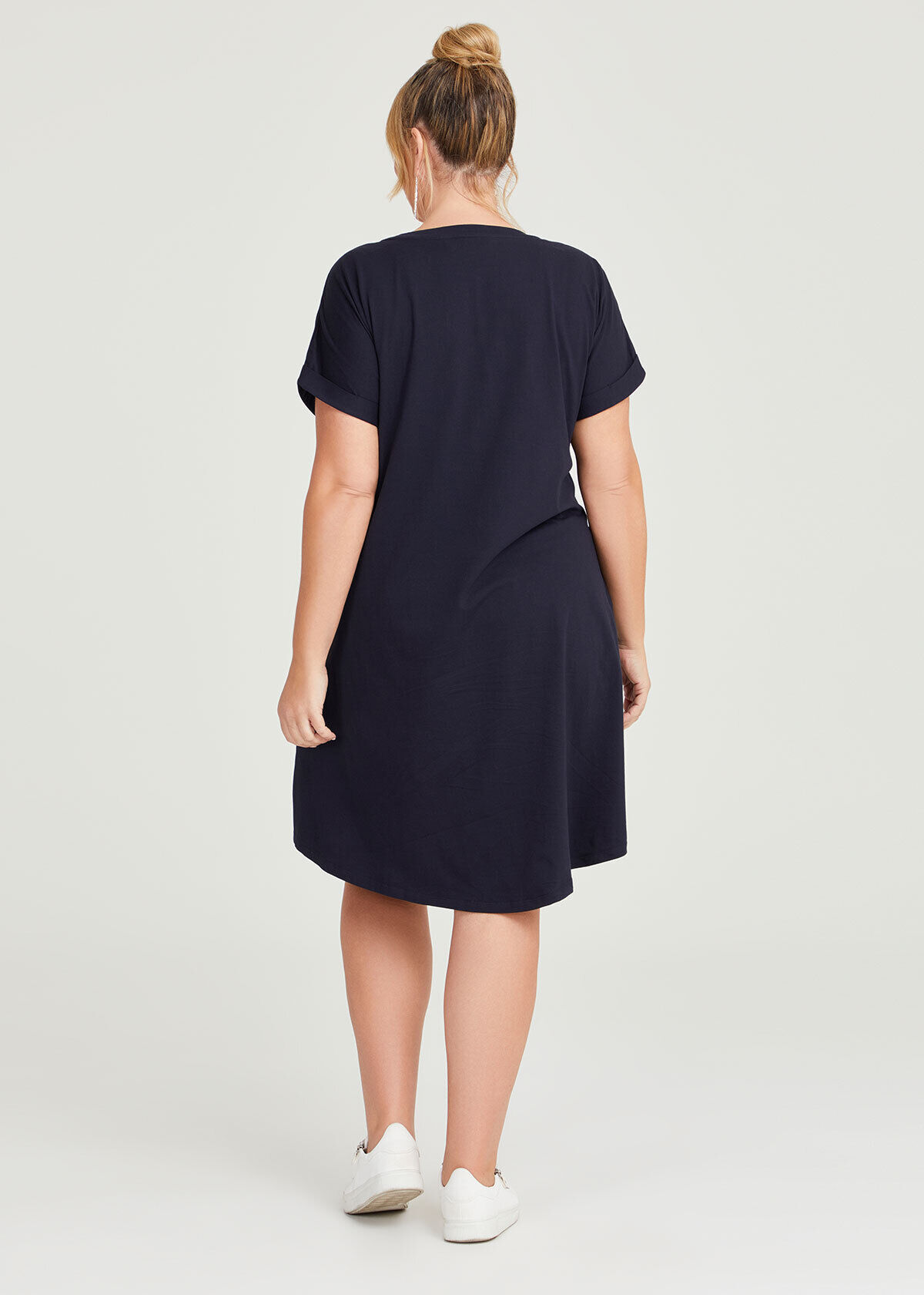 Shop Plus Size Cotton Star Print Dress in Blue Taking Shape AU