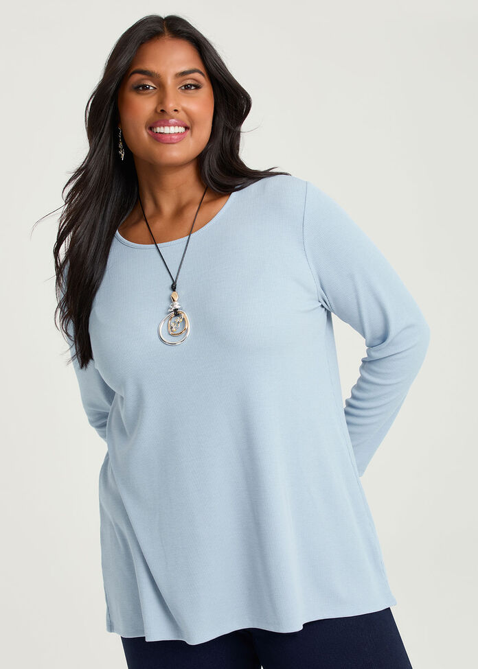 Rib Back Button Detail Top, , hi-res