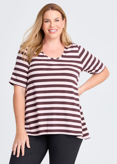 Plus Size Natural Stripe Essential T-Shirt