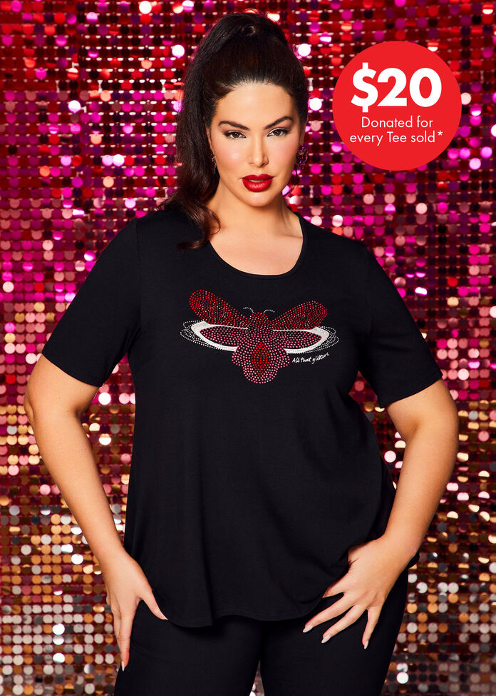 Natural Christmas Glitter Bug Tee, , hi-res