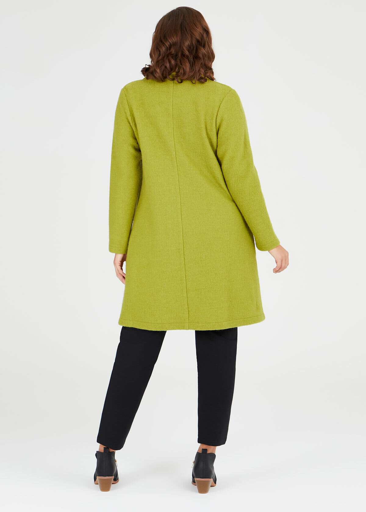 Green boiled wool coat outlet
