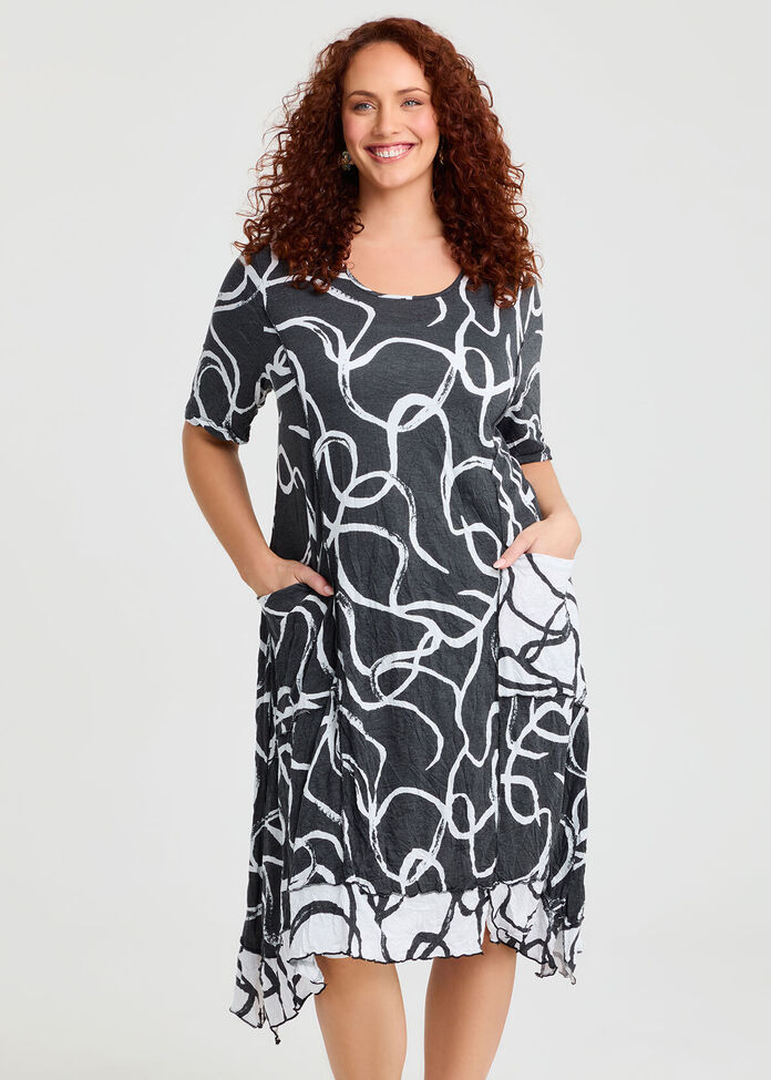 Bamboo Monochrome Dress, , hi-res