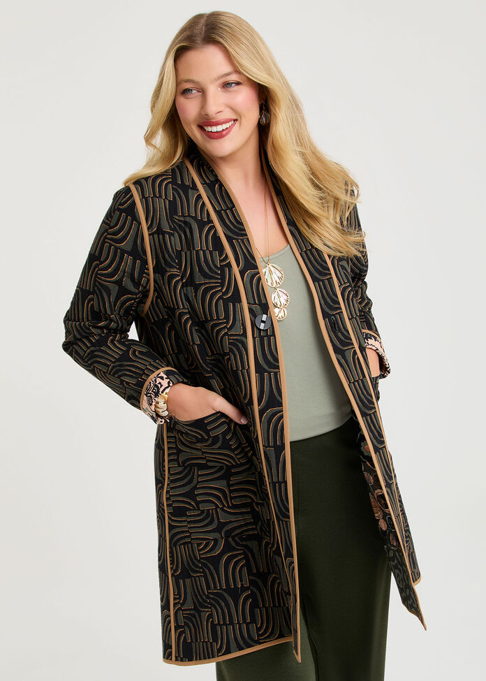 Reversible Quilt Natural Jacket, , hi-res