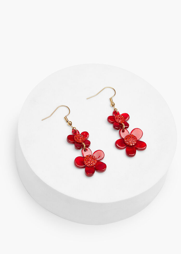 Pretty Multi Flower Earring, , hi-res