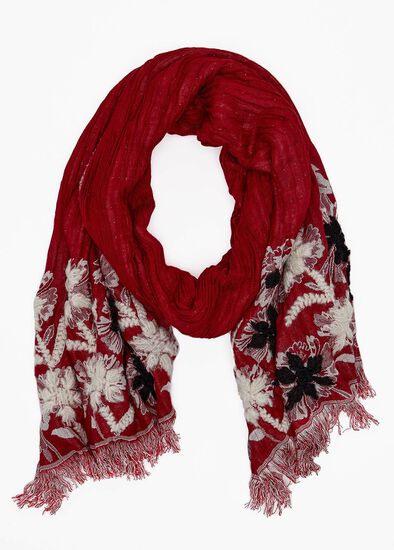 Crushed Paisley Boarder Scarf