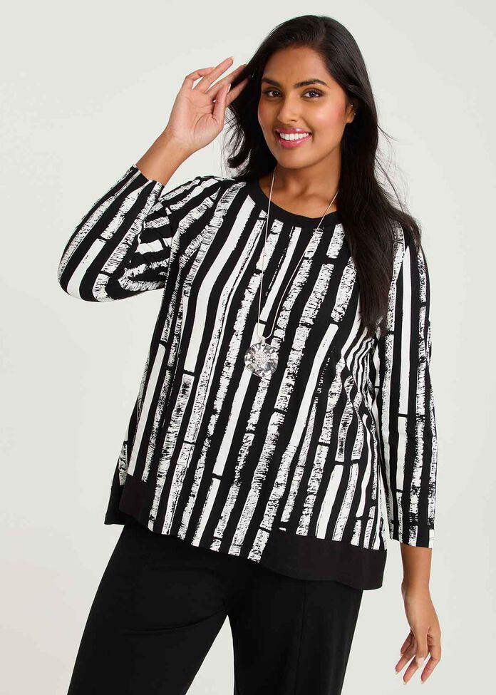 Natural Ana Stripe Top, , hi-res