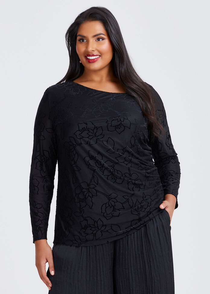 Genevieve Long Sleeve Mesh Top, , hi-res