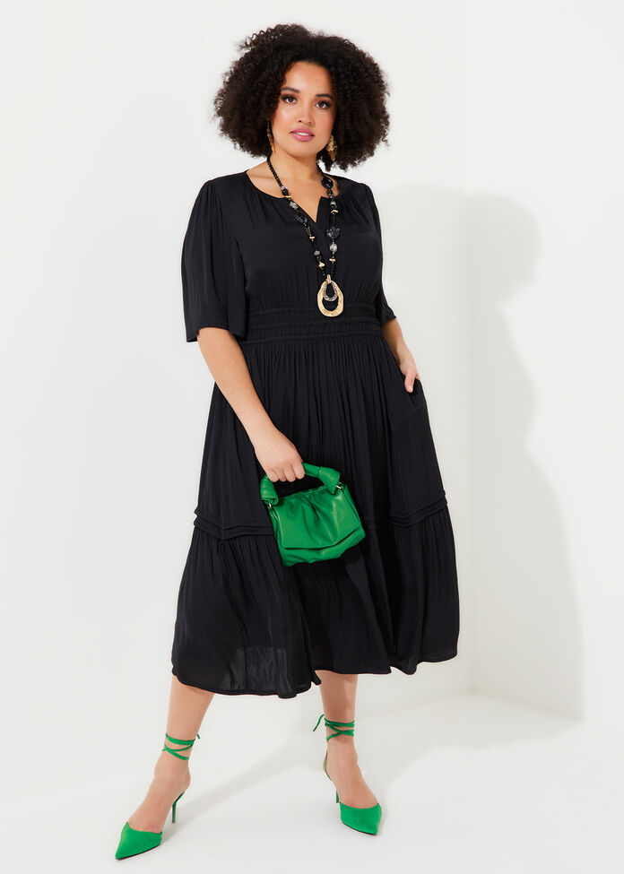 Shop Plus Size Luxe Summer Glam Tier Dress in Black | Taking Shape AU