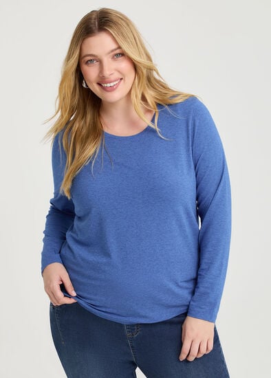 Plus Size Australian Wool Blend Crew Neck Top