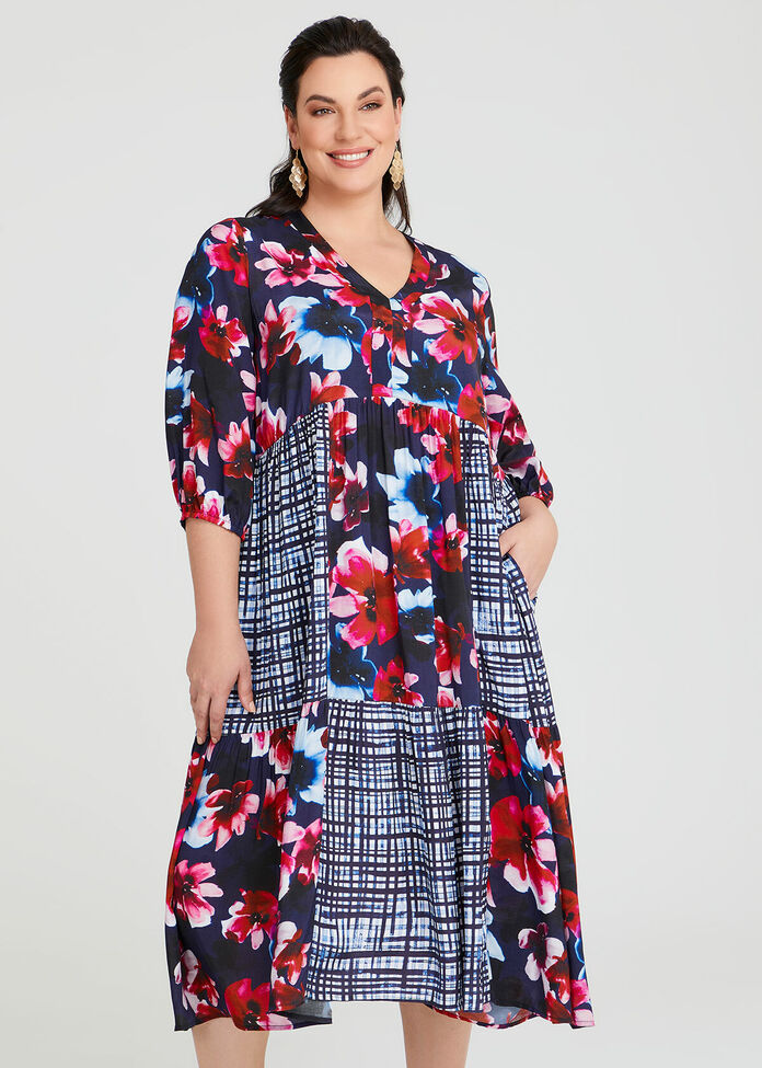 Shop Plus Size Natural Lagoon Dress in Multi | Taking Shape AU