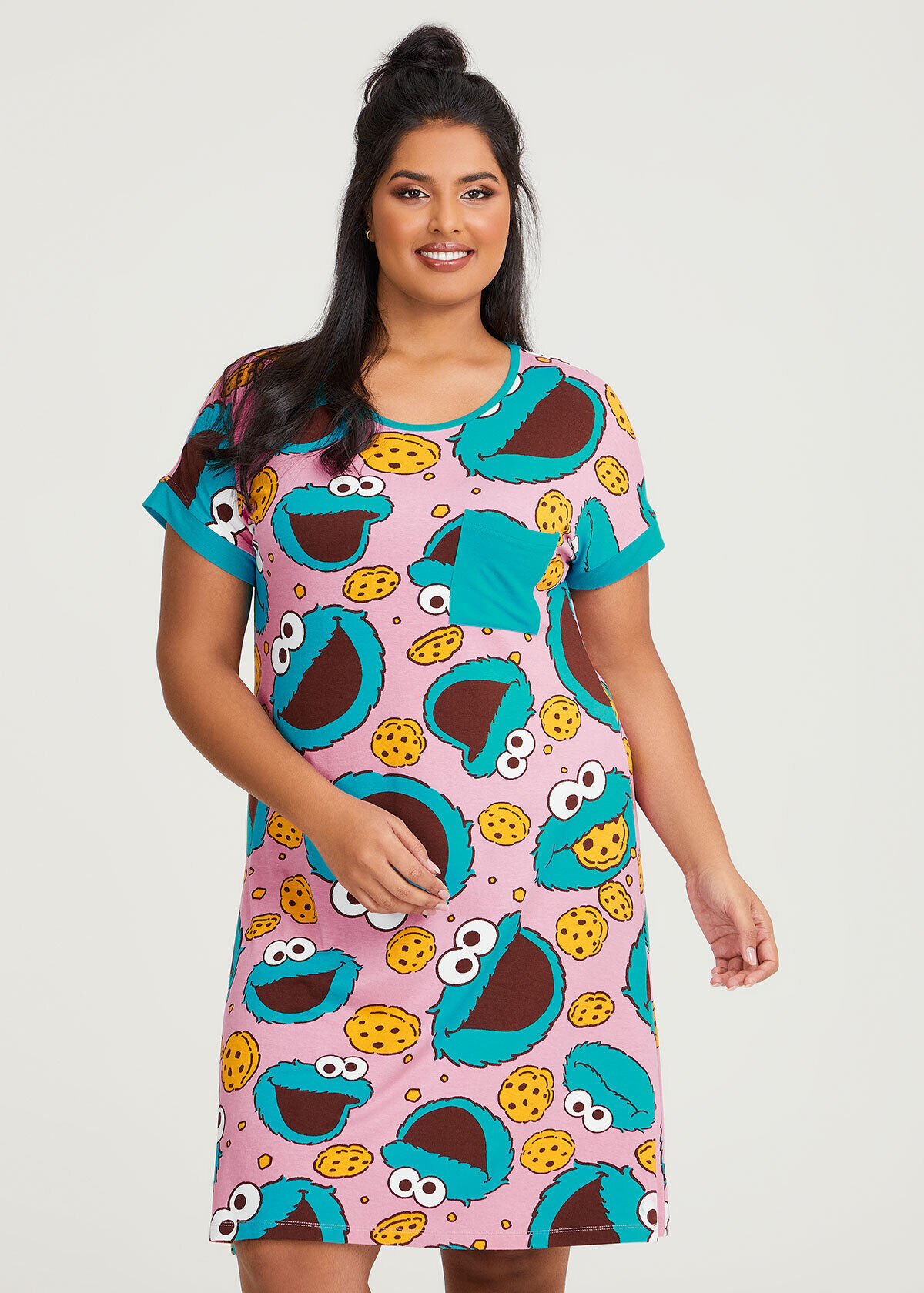 Shop Plus Size Cookie Monster Nightie in Multi Sizes 12 30