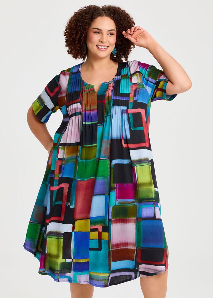 Polly Pintuck Natural Dress, , hi-res