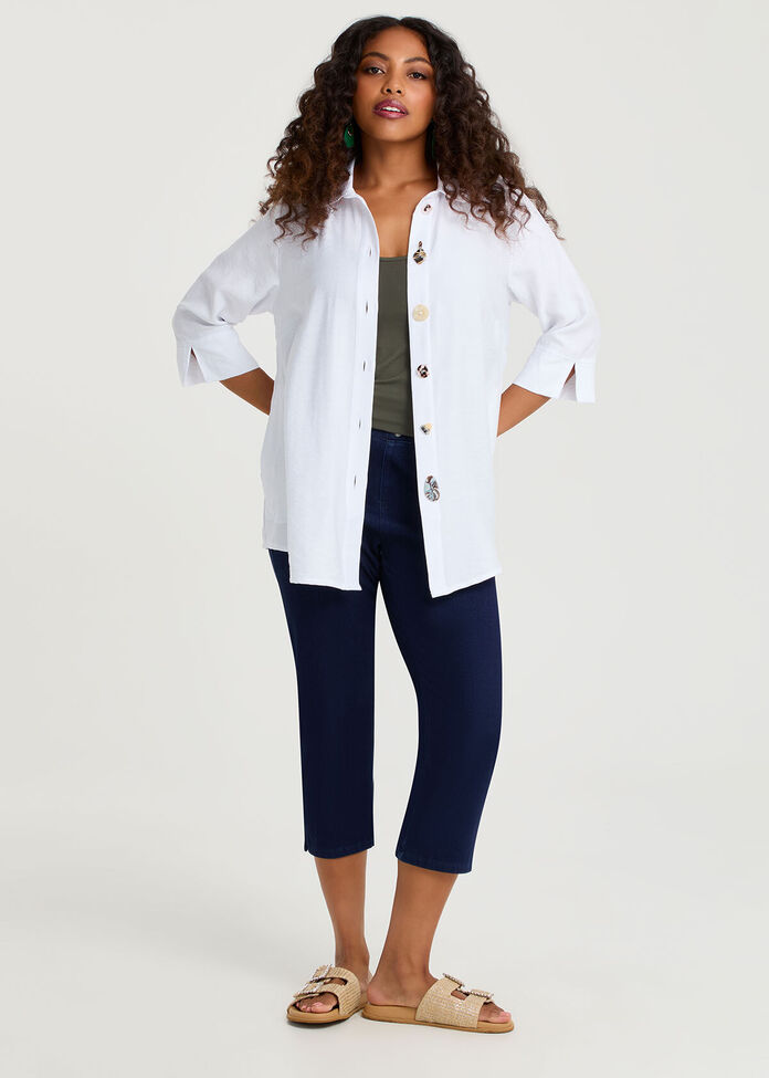 Button & Zip Detail Natural Shirt, , hi-res