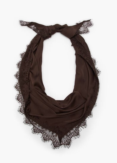 Plus Size Lace Trim Triangle Scarf