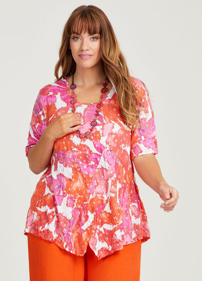 Plus Size Abstract Bamboo & Foil Crush Top