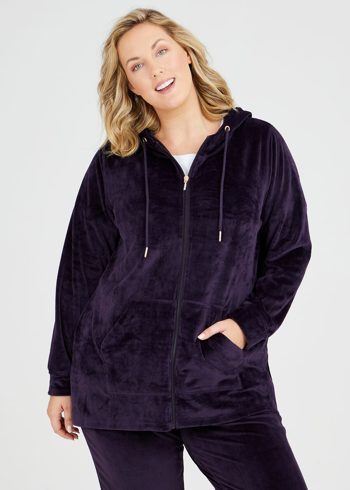 Plus size velvet hoodie sale
