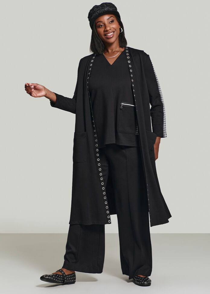 Zip Pocket Bamboo Ponte Top, , hi-res