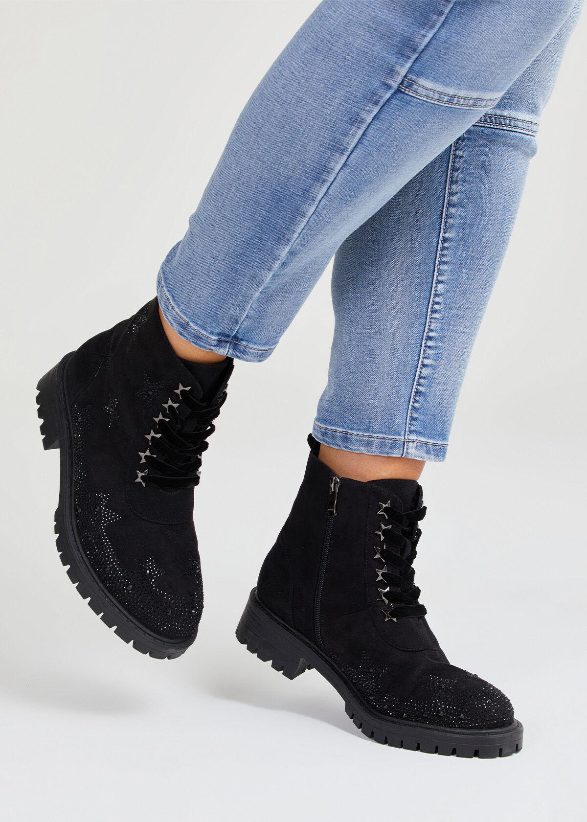 Bling biker boots on sale