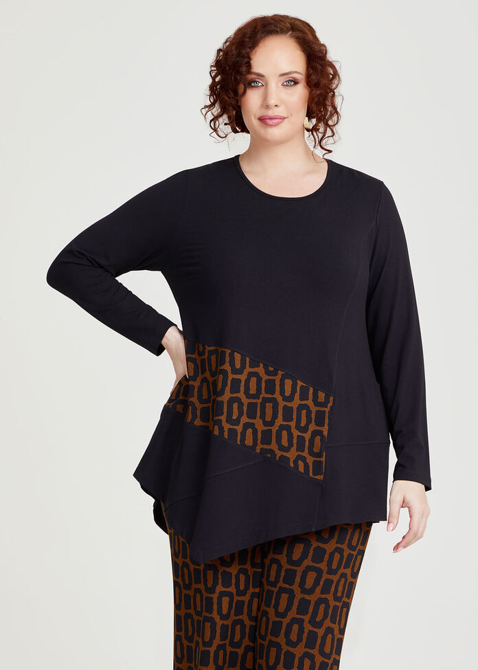 Asymmetric Insert Natural Tunic, , hi-res