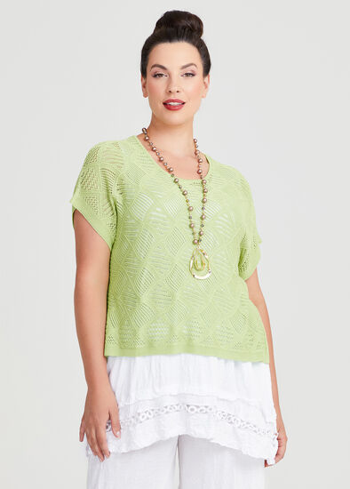 Plus Size Pointelle Knit Over Top