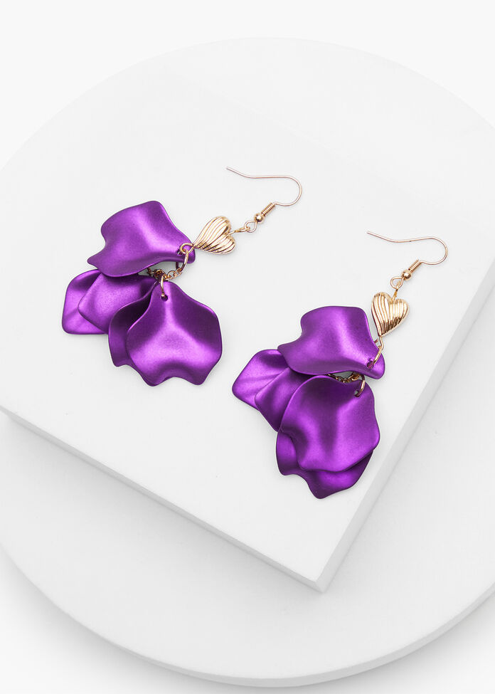 Petal Heart Drop Earrings, , hi-res