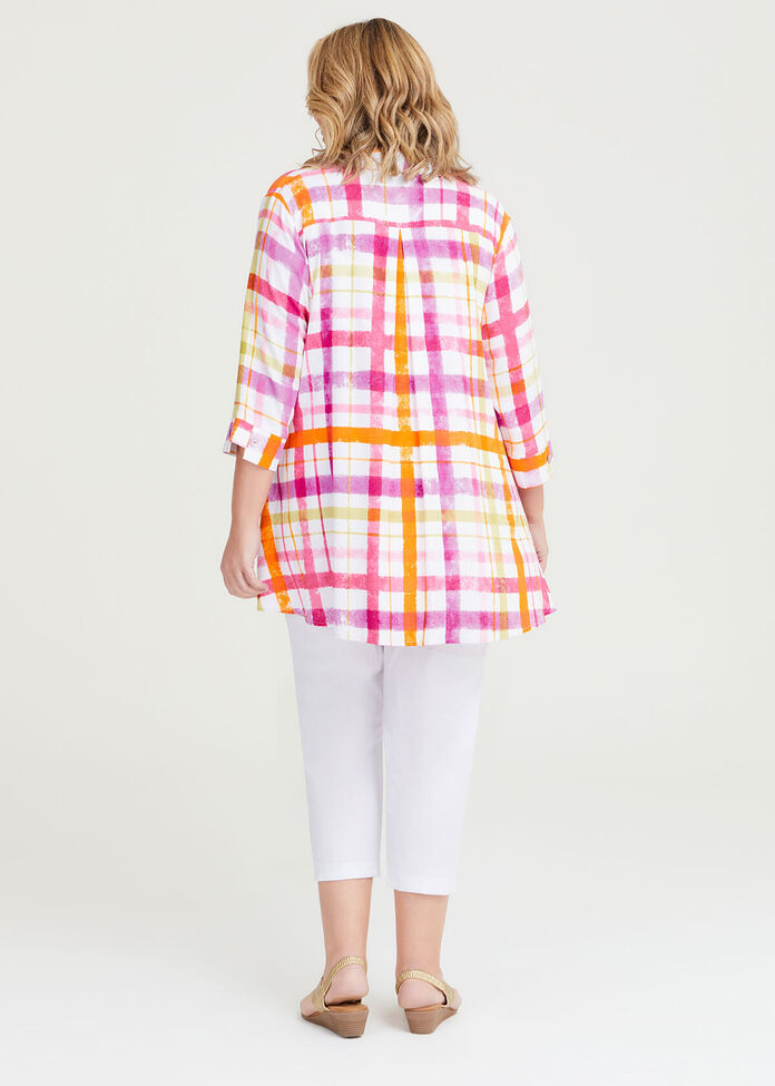 Shop Plus Size Multi Check Natural Shirt in Multi | Sizes 12-30 ...